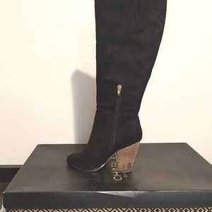 Charles David micro suede black boots